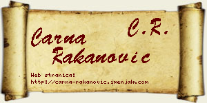 Čarna Rakanović vizit kartica